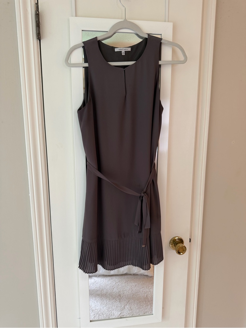 Nordstrom - Sleeveless Pleated-Hem Shift Dress - Charcoal Gray